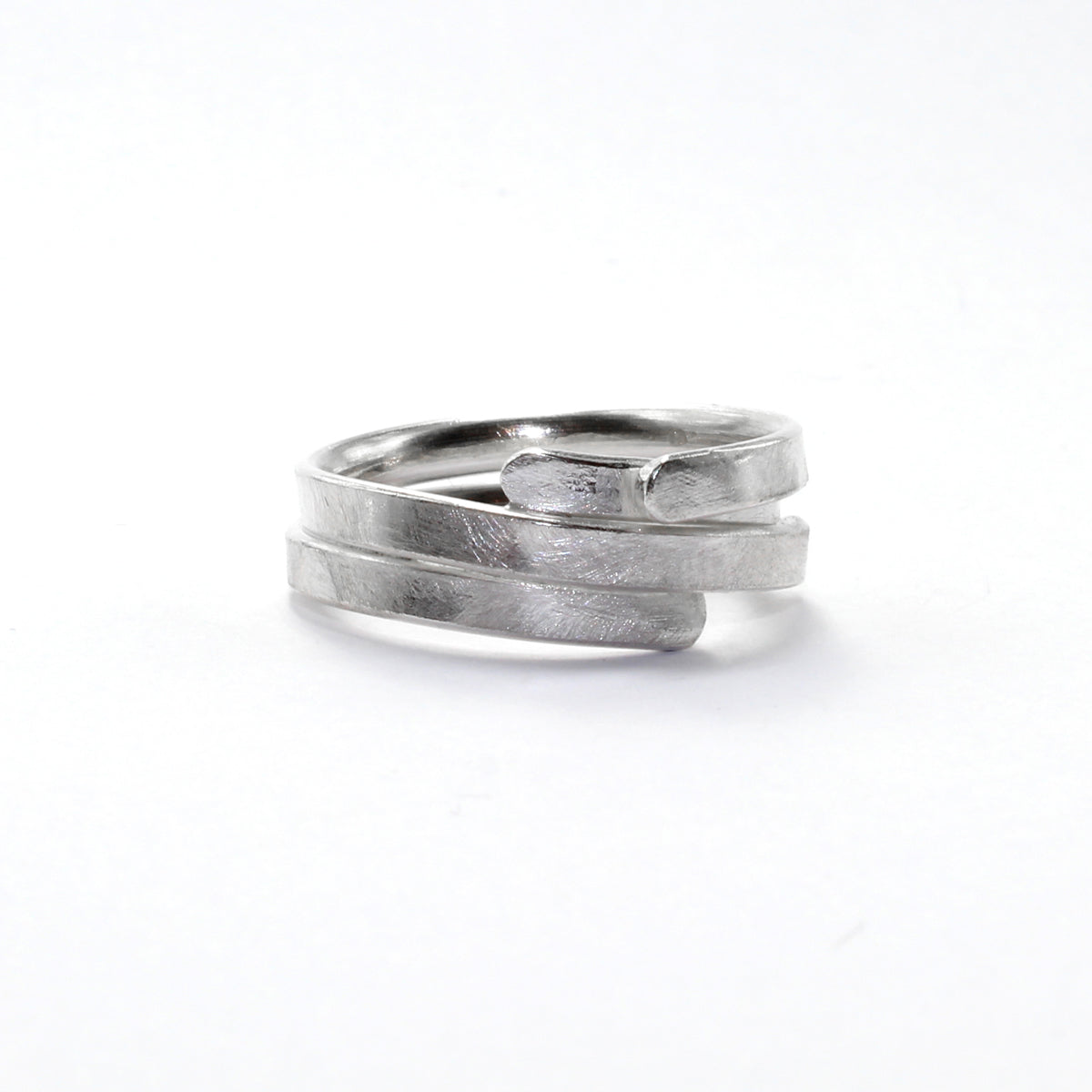 Silver plain wrapped ring