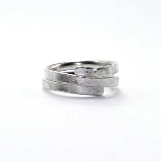 Silver plain wrapped ring